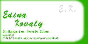 edina kovaly business card